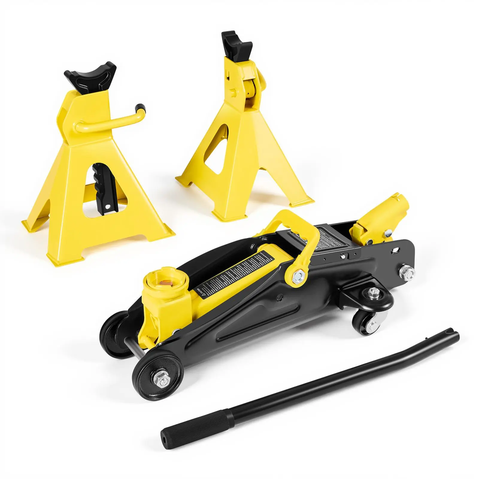 【summerfinds】VEVOR Low Profile Floor Jack, 2 Ton (4400 lbs) Capacity, Steel Racing Floor Jack with Stands, Single Piston Quick Lift Pump, Hydraulic Trolley Car Lift for Compact SUVs, Lifting Range 5.1-12.2 Inches
