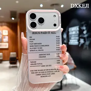 Jesus Paid it All Pattern Phone Case for iPhone 17 16 Pro Max 15 Plus 14 13 12 11 Air Plus Shockproof Anti-Scratch Durable PC Back Protective Cover Cellphone Casing