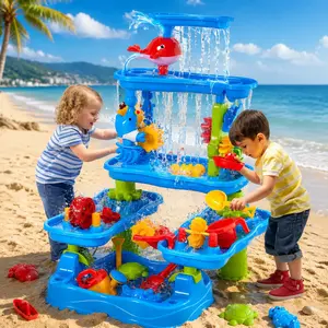 Summer Water Table, for Toddlers 3-5 4-7 Years Old, Fun Water Playset Outdoor Water Toys for Backyard, 5-Layer Thickened Water Play Table,Garden,Beach, summervibes,Toddler Sand Water Table Toy,Water Activity Tables Summer Gift Toys for Outside Backyard ou