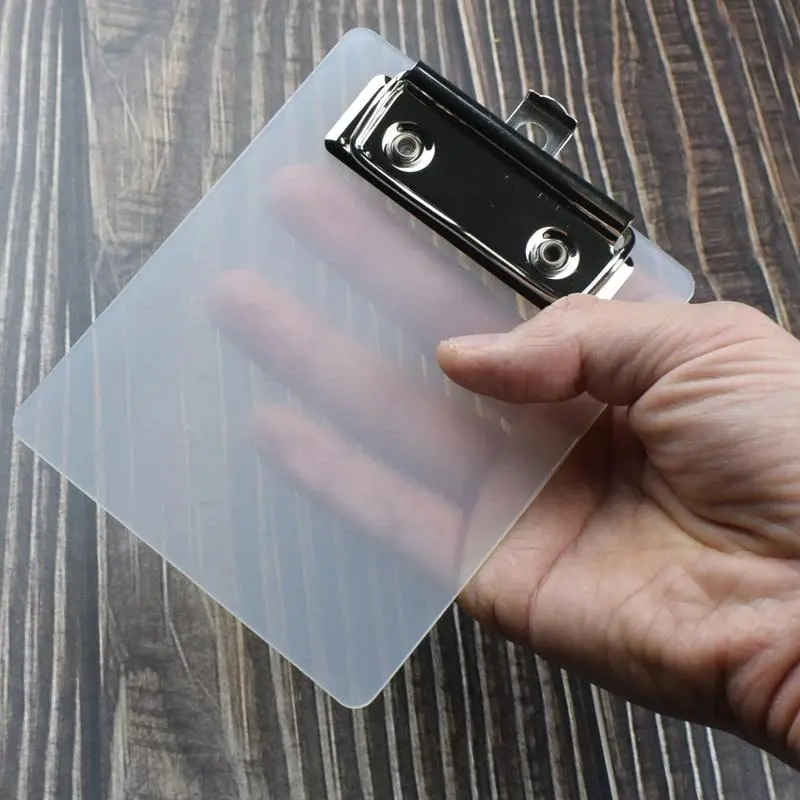 1pc Mini Transparent Clipboard Stationery - Home Organizer with Compartments, Small File Folder, Writing Pad Paper Holder for Office, School Supplies, Organize Writing Pad