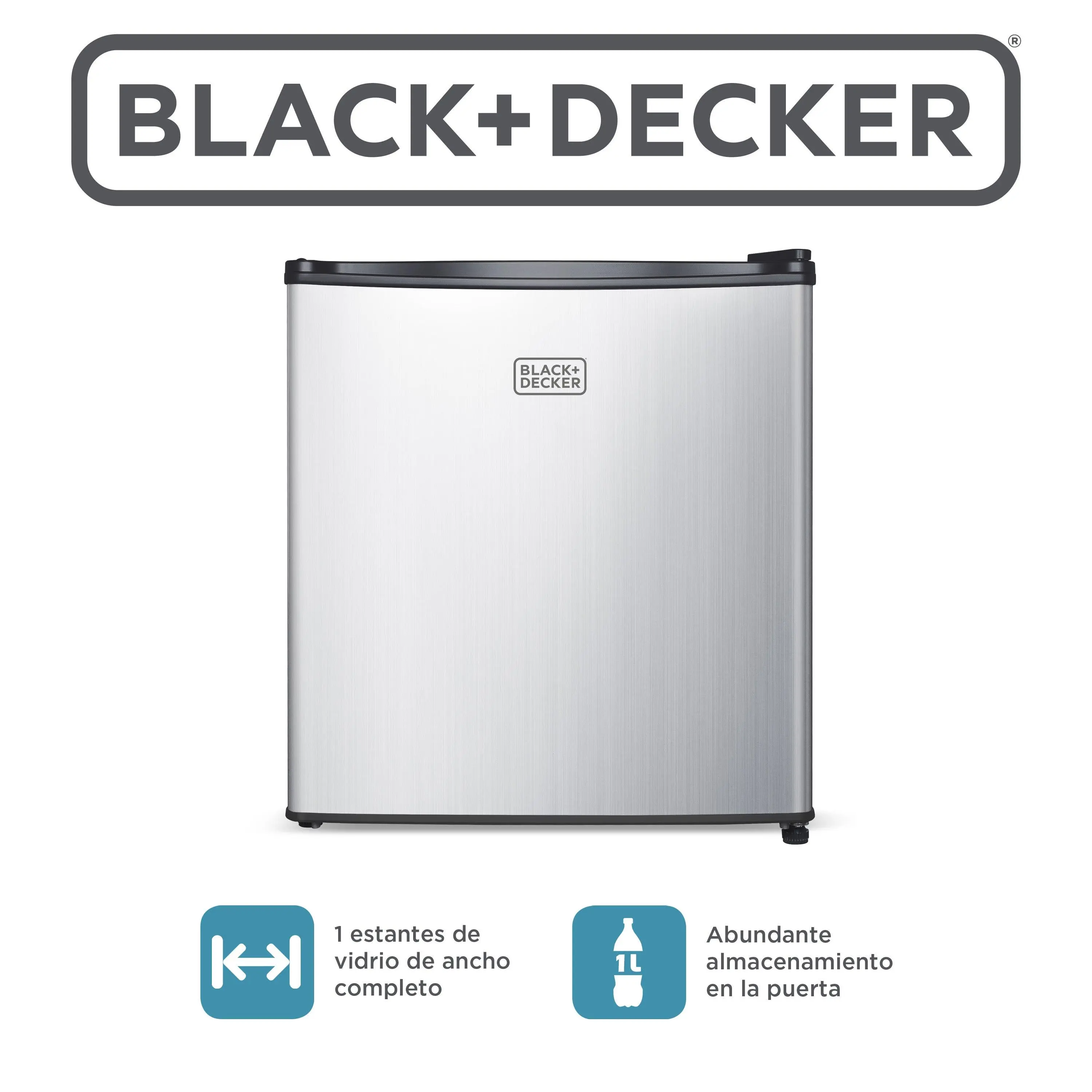 BLACK+DECKER 1.7 Cu. Ft. Compact ENERGY STAR Certified Mini Refrigerator - Single Door with Chiller Compartment, R600a Refrigerant, Energy Saver for Dorm Room, Office, Apartments