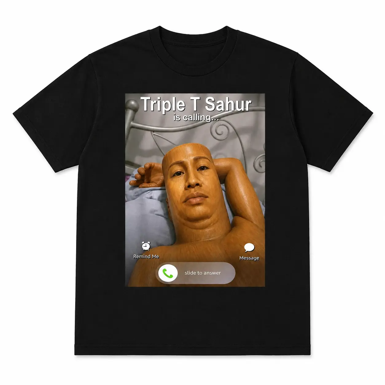 Menswear Casual Short-Sleeve T-Shirt - Triple T Sahur is Calling Brainrot Meme Funny Graphic Unisex Cotton Crewneck Top for Daily Wear