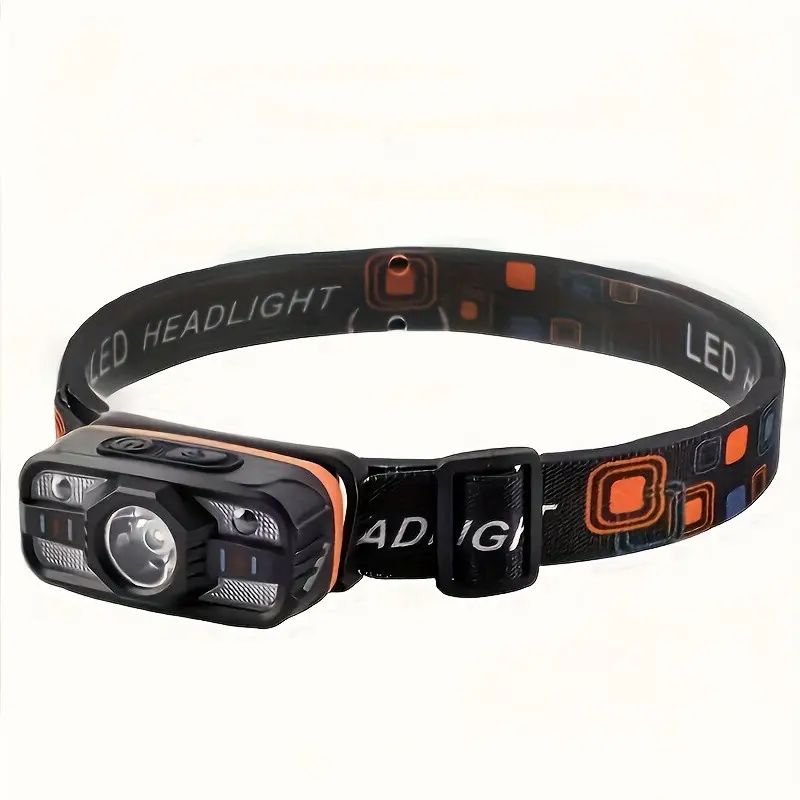 Outdoor High-Brightness Portable Headlamp Flashlight with Motion Sensor, USB Rechargeable, 6 Lighting Modes, Lightweight Fishing Headlamp, Ideal for Travel, Camping, and Emergency Use, Rechargeable Flashlights