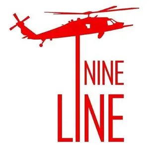 Nine Line Red Drop Line Vinyl Decal Window Sticker - 4x4" Car Decal - Use On Flat Surfaces - Weather Resistant - Easy to Apply - Nine Line Car Sticker Window Decal
