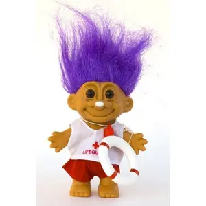 Russ Troll Lifeguard Doll with Purple Hair 5"