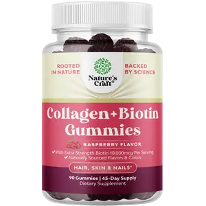 Nature's Craft Collagen + Biotin Gummies - Women Hair Skin Nails Support