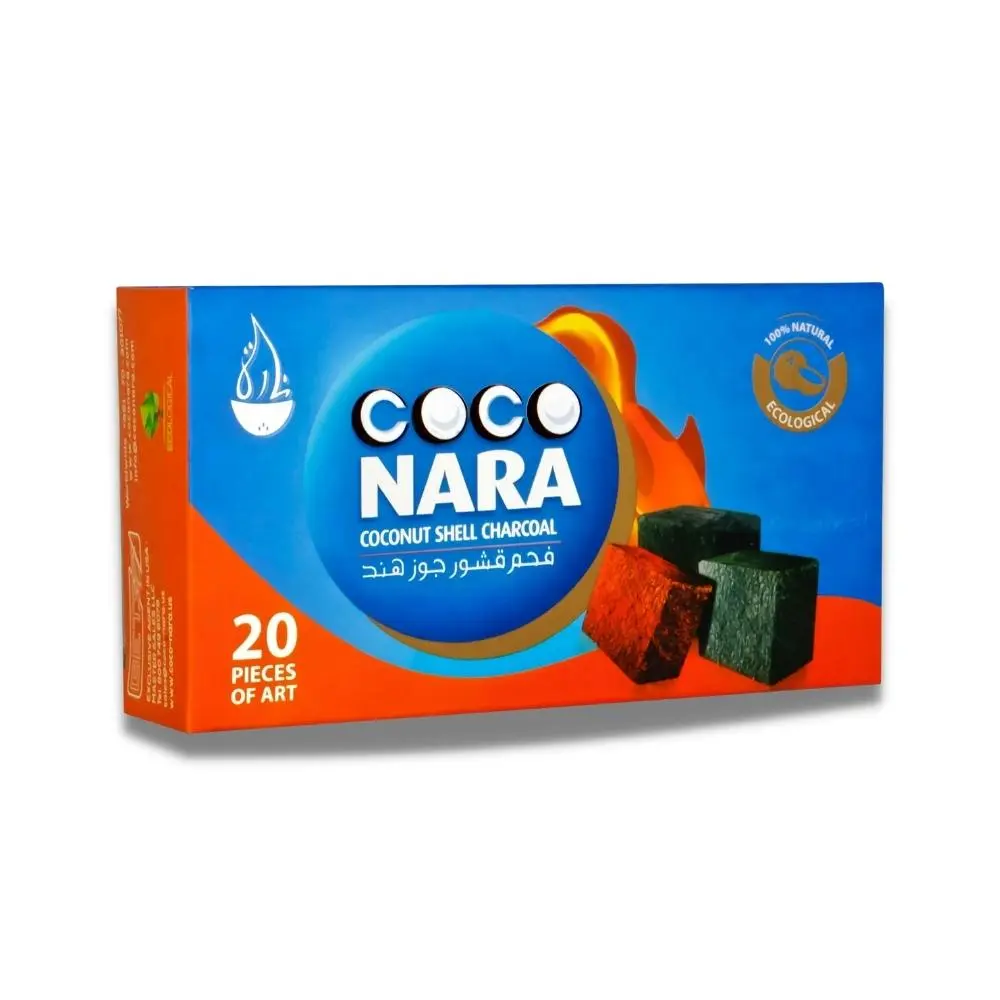 Coconut Shell Charcoal Flat 20pcs Box Shisha New CocoNara