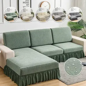 Waterproof Embossed Leaf Sofa Cover, Washable Sofa Slipcover, Stain Resistant, Pet and Kid Friendly, Easy Clean Home Furniture Protector