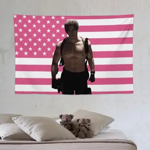 Leon Kennedys American Flag Tapestry Hippie Home Decor Aesthetics Wall Hanging Bedroom Dorm Background Cloth Birthday Gift