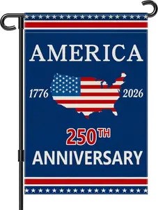 250 Anniversary USA Garden Flag, 250th Anniversary America Flag 250 Year Patriotic Banner American 4th of July Freedom Yard Sign Double-Sided Waterproof 1776-2026 Commemorative Flag 12x18 Inch