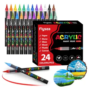 Acrylic Paint Soft Brush Markers Set, Soft Brush Tip, Brush Tip Pens, Automatic Ink Control, Versatile Use, Paint Markers for Wood, Stone, Canvas, Glass, Fabric, DIY Crafts
