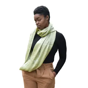 Green Shimmer Teffeta Infinity Scarf