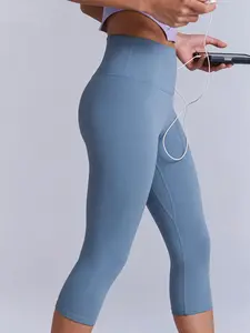 Women's High Waist Seven-Quarter Leggings, Cloud-Smooth Knee-Length Sports Pants, Ideal for Yoga Running Fitness, Fall & Winter