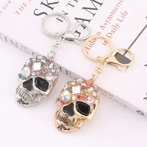 2PCS Fashion Creative Gift Ghost Head Keychain Colorful Skull Backpack Pendant Small Goods Hanging Decoration Unique Artistic Touches