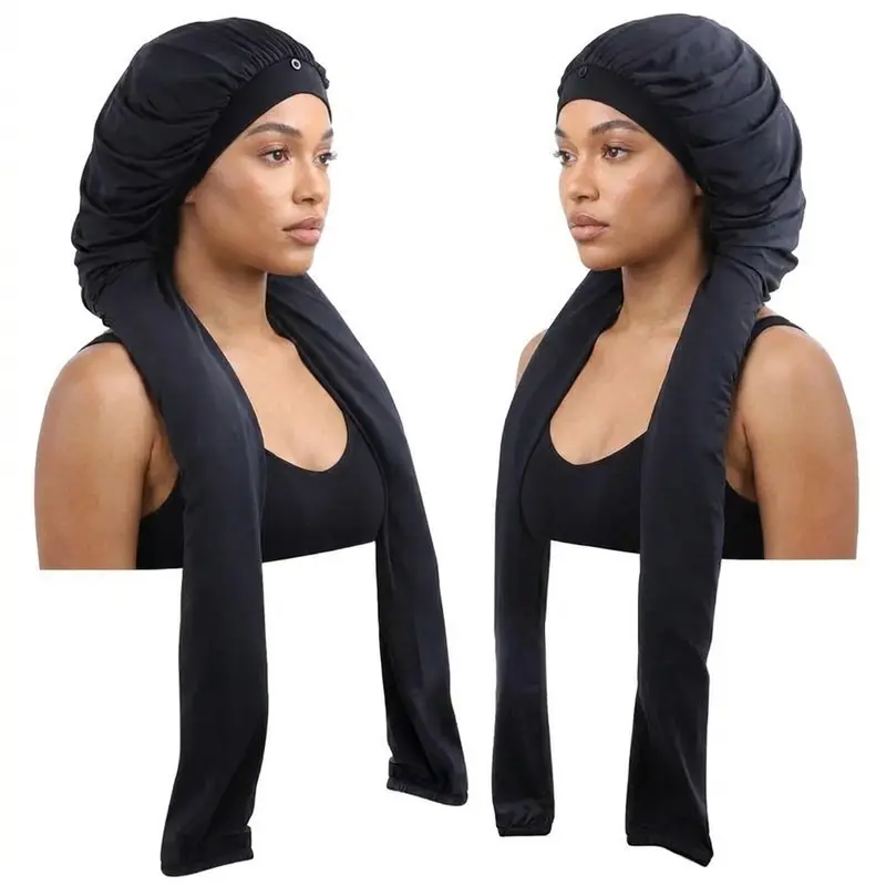 2-in-1 Haircare Bonnet, Smooth Elastic Pantyhose Sleeping Cap & Shower Cap for Long Hair Protection, Breathable, Water-Resistant, UV Sun Shield, Lightweight Daily Use
