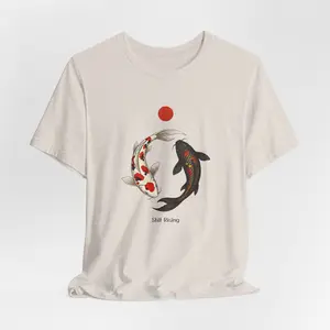 Koi Yin Yang T-Shirt | Koi Fish Circle with Red Sun