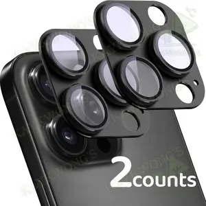 KAYKWONG'S 2-Pack Camera Lens Protector for iPhone 13/14/15/16/17 Pro/pro Max/plus/Air, Metal Tempered Glass, Anti-Scratch, Fingerprint Resistant, Easy Install Accessories