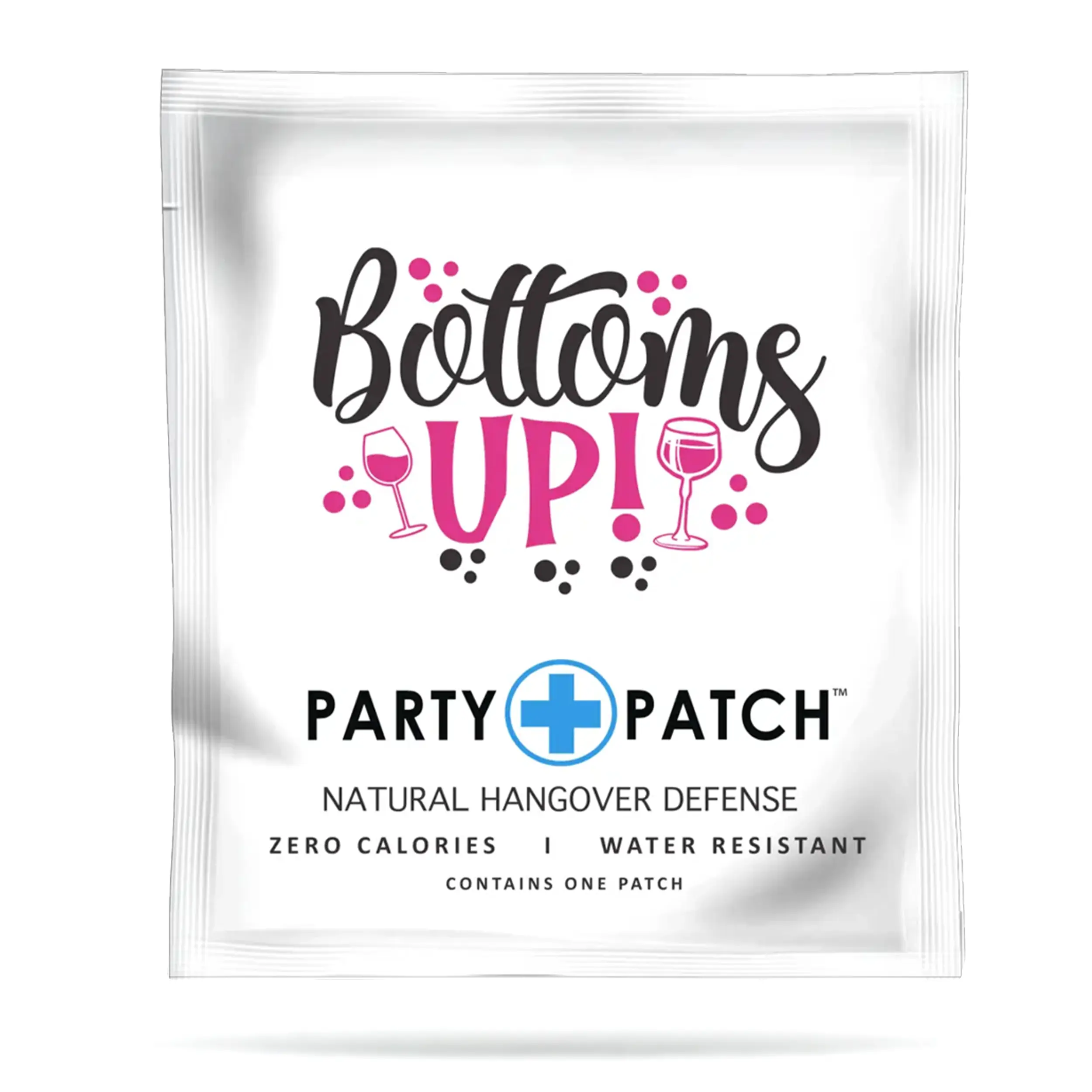 Party Patch - Bottoms Up Patch, Recovery Sticker, Party Attire Accessory for Celebrations and Nights Out