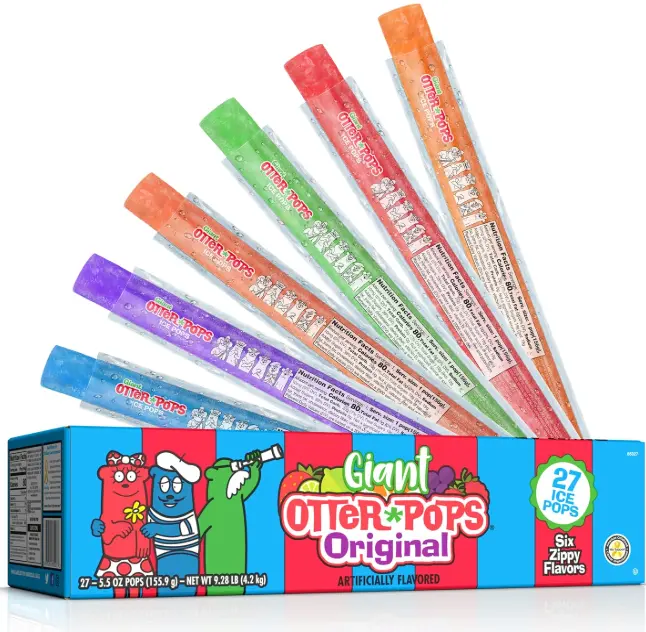 Otter Pops, Giant Original 5.5oz, 27 Ice Pops, Six Zippy Flavors,Gluten Free Otter Pops, Giant Original 5.5oz, 27 Ice Pops, Six Zippy Flavors,Gluten Free