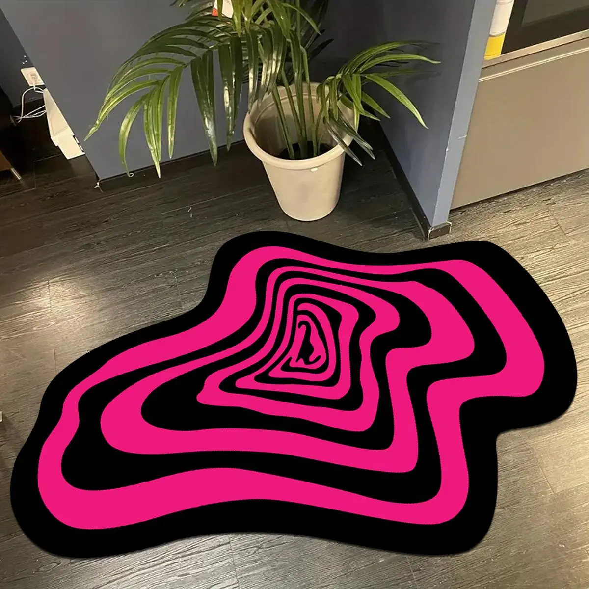 Irregular Shaped Two-Tone Area Rug, Unique Rugs, Creative Non-slip Soft Floor Mat, Decorative Carpet for Home Living Room Bedroom, Home Decor
