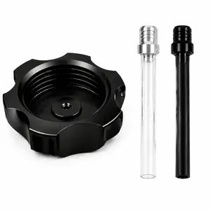 Pit Bike Gas Tank Cap with 2 Vent Hoses | CNC Aluminum 49.5mm Thread Fuel Cap for 50cc-160cc Mini Dirt Bikes | Fits Selected SSR, Apollo, TaoTao, KAYO, SDG, WPB Off-Road / Pit Bikes | Durable, Corrosion Resistant, Vented Design
