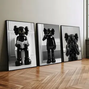 Set of 3 Black Kaws in Shower & Bathroom , Product without frame