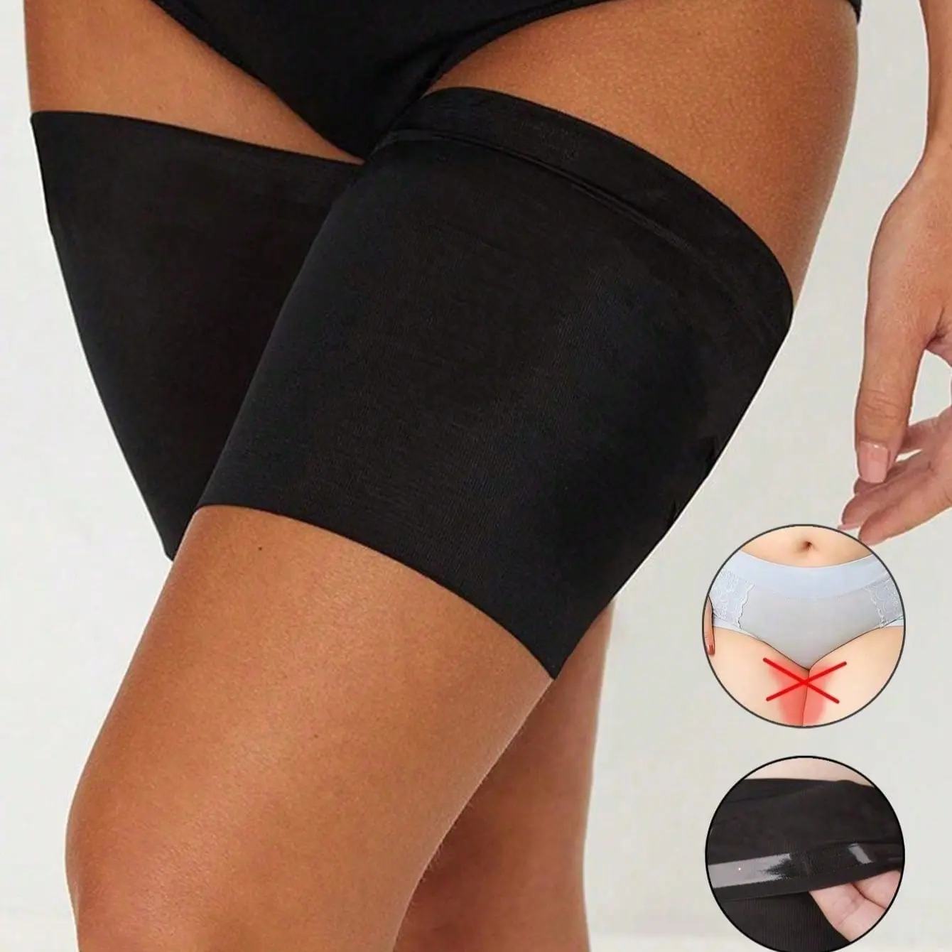 1 Pair Breathable Upper Leg Compression Wrap Non-Slip Thigh Brace Support for Muscle Recovery Sports Protection Healthcare