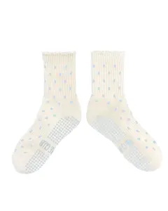TCC Yellow & Blue Polka Dot Grippy Socks | Pilates & Barre Essentials