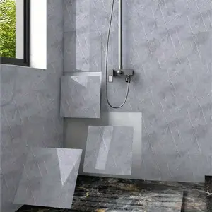Marble Pattern Self-adhesive Tile Sticker, 1 Box PVC Self-adhesive Tile Shower Wall Sticker, Decorative Sticker for Bathroom Kitchen Living Room, Marble Tile Stickers, Ornaments