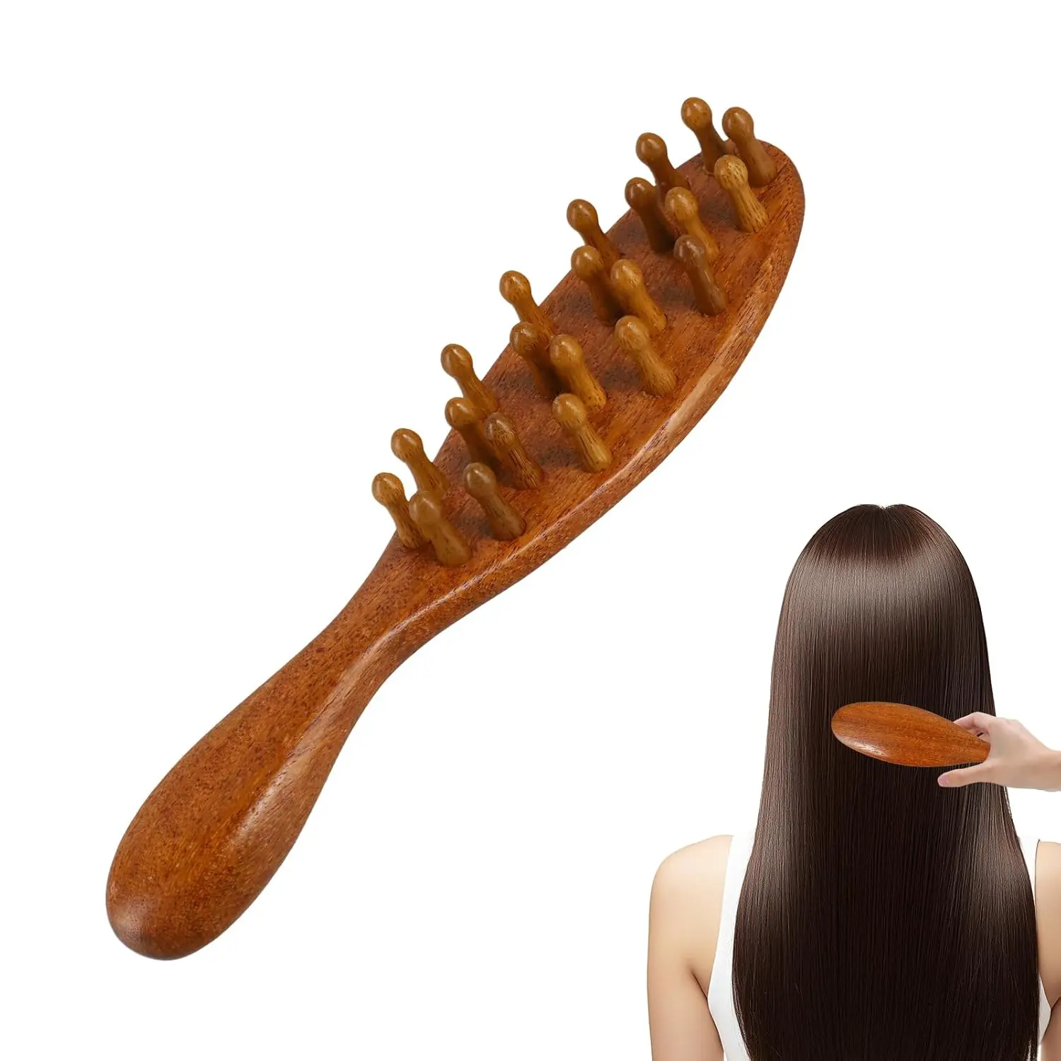 Wood Loc Brush for Dreads, Wide Tooth Comb for Scalp Care Massage and Styling, Ergonomic Hair Tool with Comfortable Grip - Unisex, Hair Styling Accessories, Grip Friendly, Ergonomic Design, Hair Tools, Extended Use