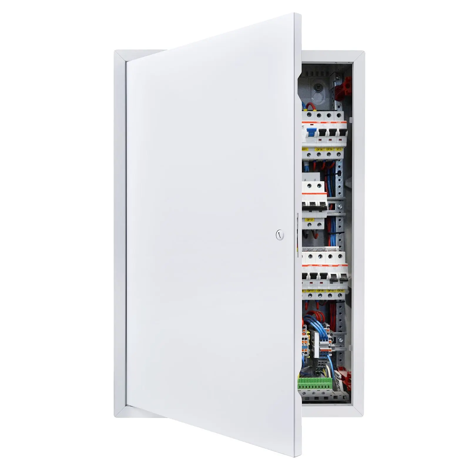 VEVOR Durable Sturdy Stainless Steel Galvanized Drywall Access Panel, 25.3x17.2x0.6in Panel, 16.4x24.4in Cutout, 4.63lb Matte Hinged Unit with L-Shaped Spring Latch Pin & 1:1 Paper Template, Easy-Install for Ceiling Plumbing, Basements, 9.03 S008-2348A