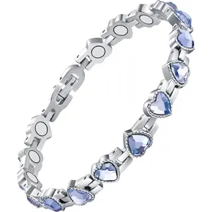 Jecanori Magnetic Bracelets for Women, Titanium Steel Magnetic Bracelet with Neodymium Magnets & Sparkling Crystals, Jewelry Gifts