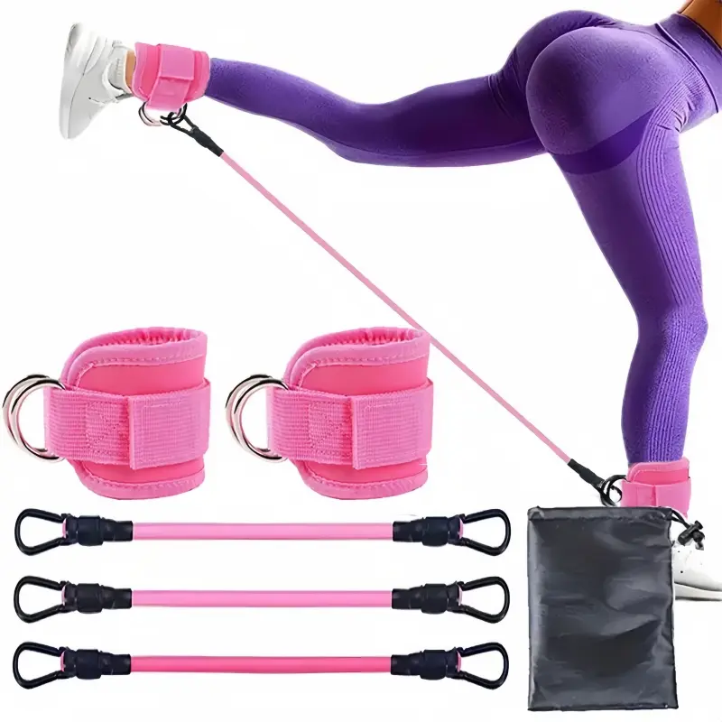 Adjustable Fitness Gear Set - Resistance Band Workout Footwork Aid, Includes Padded Wrist Cuff, Shoulder Strap, Hip Kick Pad, D-Ring for Cable Machines, Ankle Secure Support, Padded Fabric, Multi-Piece Kit, Includes Straps, Unisex, No, Functional Training
