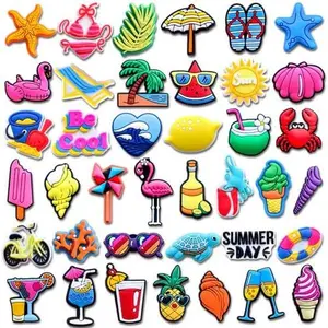 40Pcs Summer Shoe Charms for Clog Sandals Bracelets Decoration