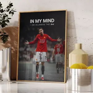 Cristiano Ronaldo Poster, Ronaldo Football Print, Sports Poster, Football Poster, Soccer Wall Art Gift, Sports Bedroom decor gift Poster (UNFRAMED)