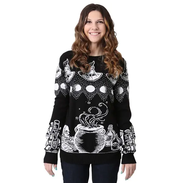 Adult Witch Spellcraft and Curios Ugly Halloween Sweater
