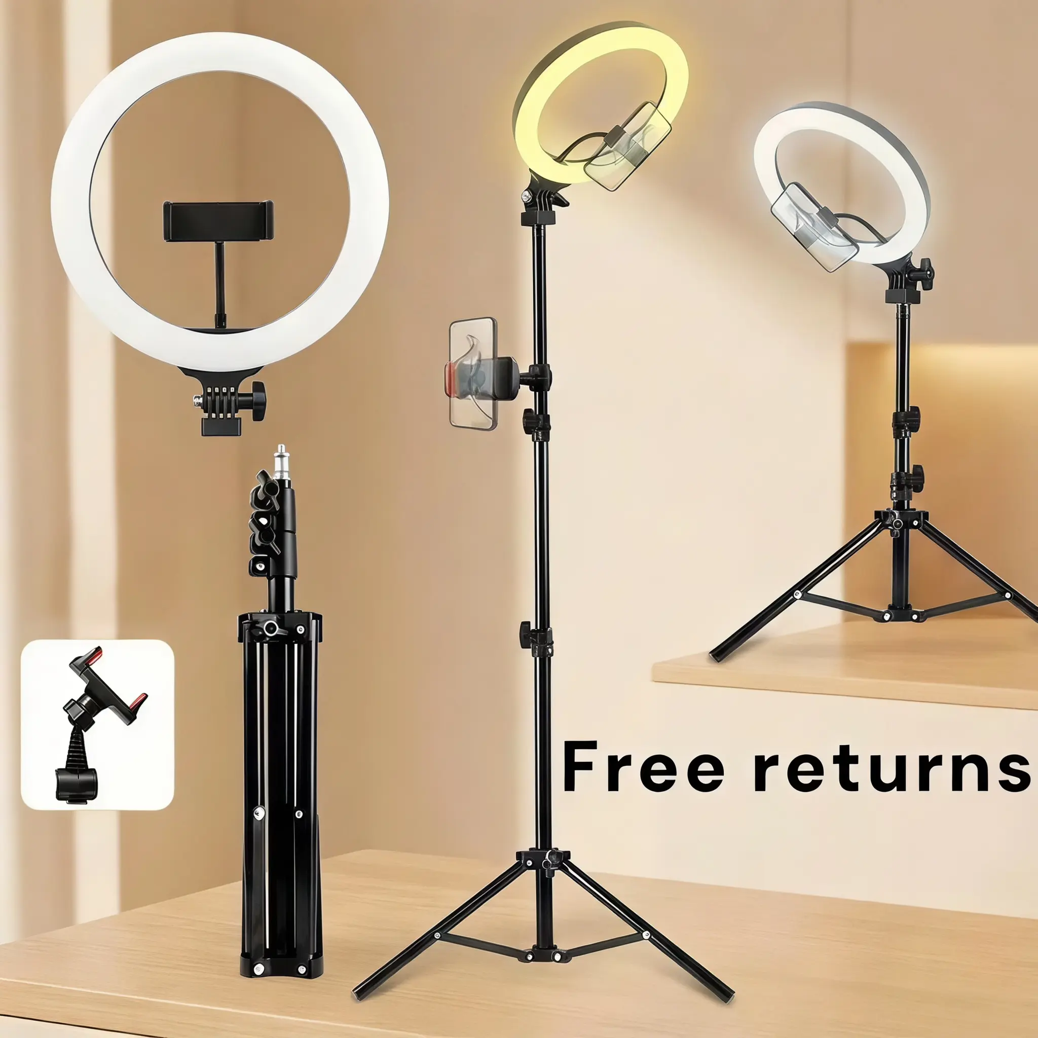 12" Adjustable Ring Light with 43“ Tripod Stand, Multi-Scene Dimmable LED Fill Light for Live Streaming, TikTok Videos, Portrait Photography, YouTube, Cellphone#SummerWins#BackToSchoolDeal