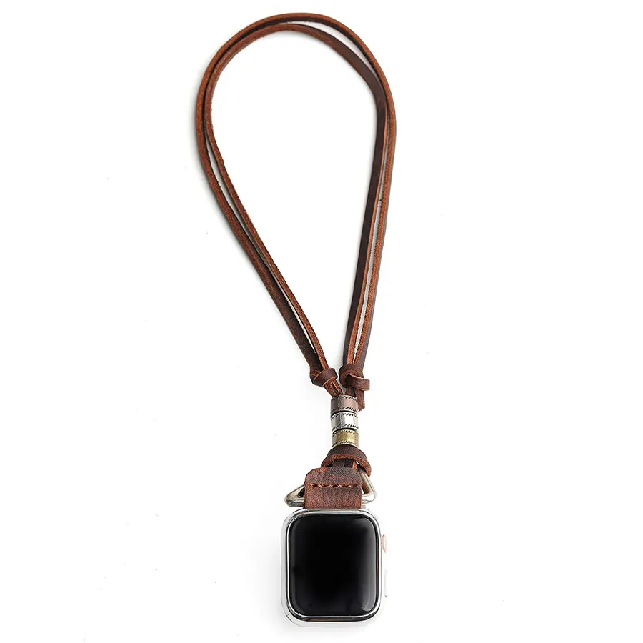 iWatch Leather Strap Necklace Genuine Calf Leather adjustable length Wearable Accessories Vintage