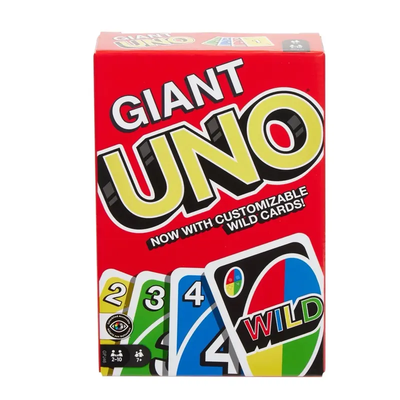 GIANT UNO Card Game Giant Card Playing Game ​Giant UNO Official Card Game for Kids, Adults & Family Night, Oversized Cards & Customizable Wild Cards for 2-10 Players card games card game