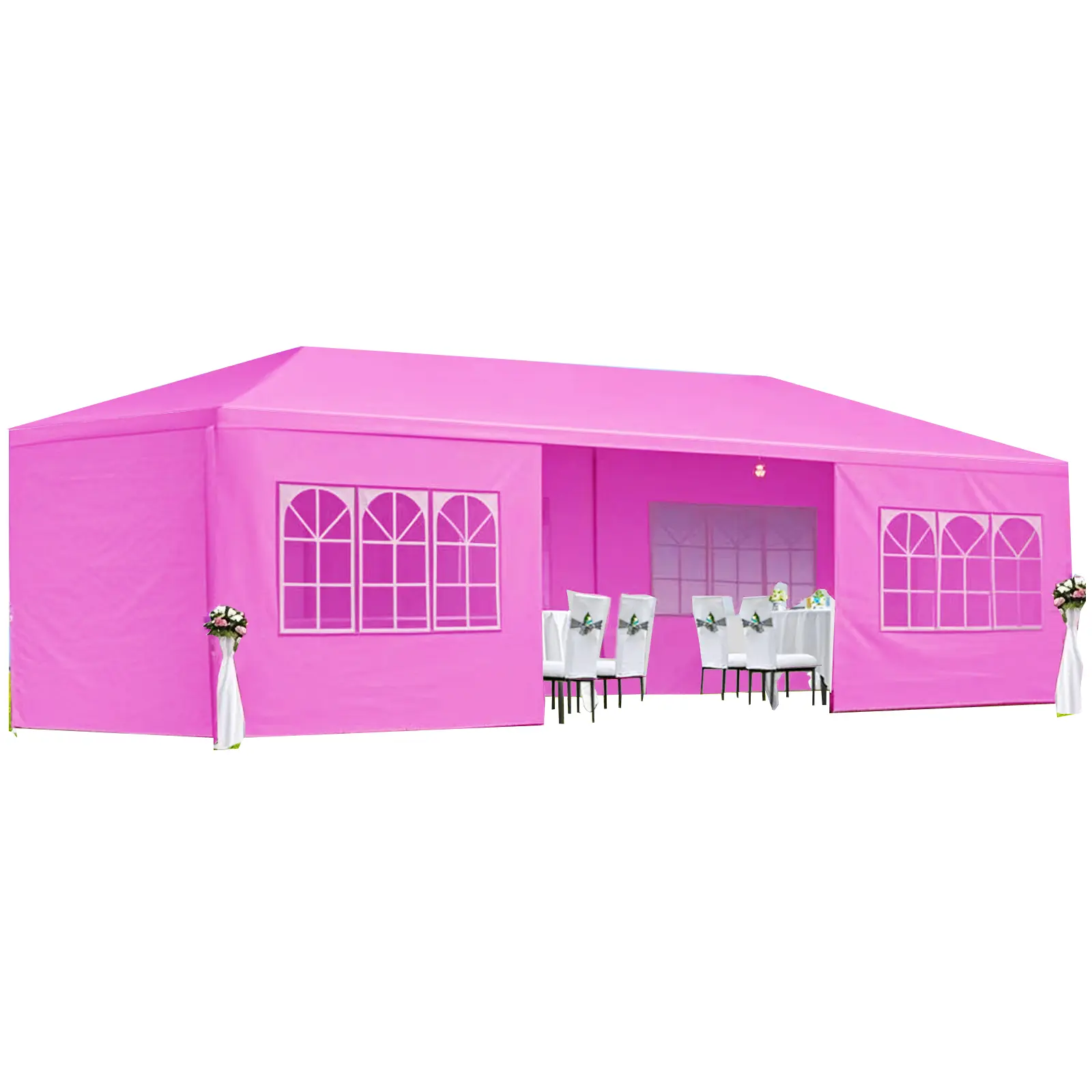 10x30' Wedding Party Canopy Tent Outdoor Gazebo with Removable Sidewalls & Optional Zipper Windows for Versatile Use