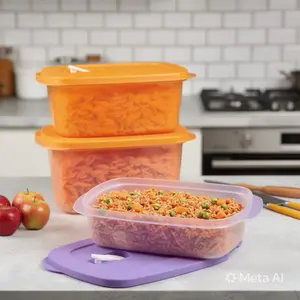 Tupperware Micro Flash Food Storage Set - 6-Piece (3 Containers, 3 Lids) with 2.3L, 1.7L, 1L Capacities