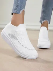Unisex Lightweight Flyknit Sock Shoes | Breathable Mesh | Anti-Slip EVA Soft Sole | Lazy Daily Casual Commute Shoes