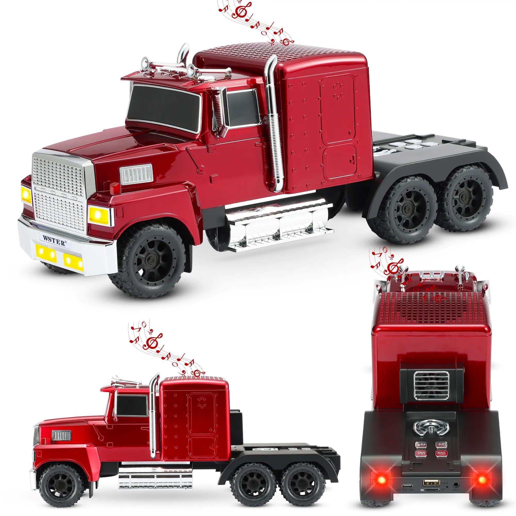 Fuzix WS-570 Cybertruck-Inspired Portable Bluetooth Speaker, High-Quality Audio, TWS Pairing, USB, Micro SD Memory, AUX, FM Radio, Rechargeable Wireless Charging, Indoor-Outdoor Party Use, Compact Gift-Worthy Item, Speaker Bluetooth