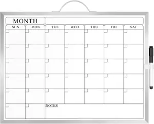 MaxGear Whiteboard Calendar for Wall, 16"x12" Monthly Whiteboard, Silver Aluminum Alloy Framed Small Dry Erase Board with Handle, for Students - Planning, Drawing, Memo, to Do List