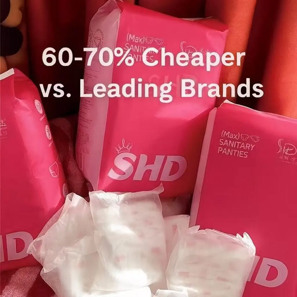 SHD 20 Packs Disposable Underwear-Style Sanitary Pads High Absorbency Leak-Proof 360° Stretch Waistband Comfortable Breathable Night Travel Essential M-XL 35-85kg Diapers 60–70% Cheaper