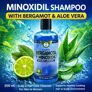 Viral Minoxidil  & Shampoo with Aloe Vera - 500ml - Hydrating & Soothing Herbal Formula for Stronger Hair - Calming Citrus Scent - Daily Use