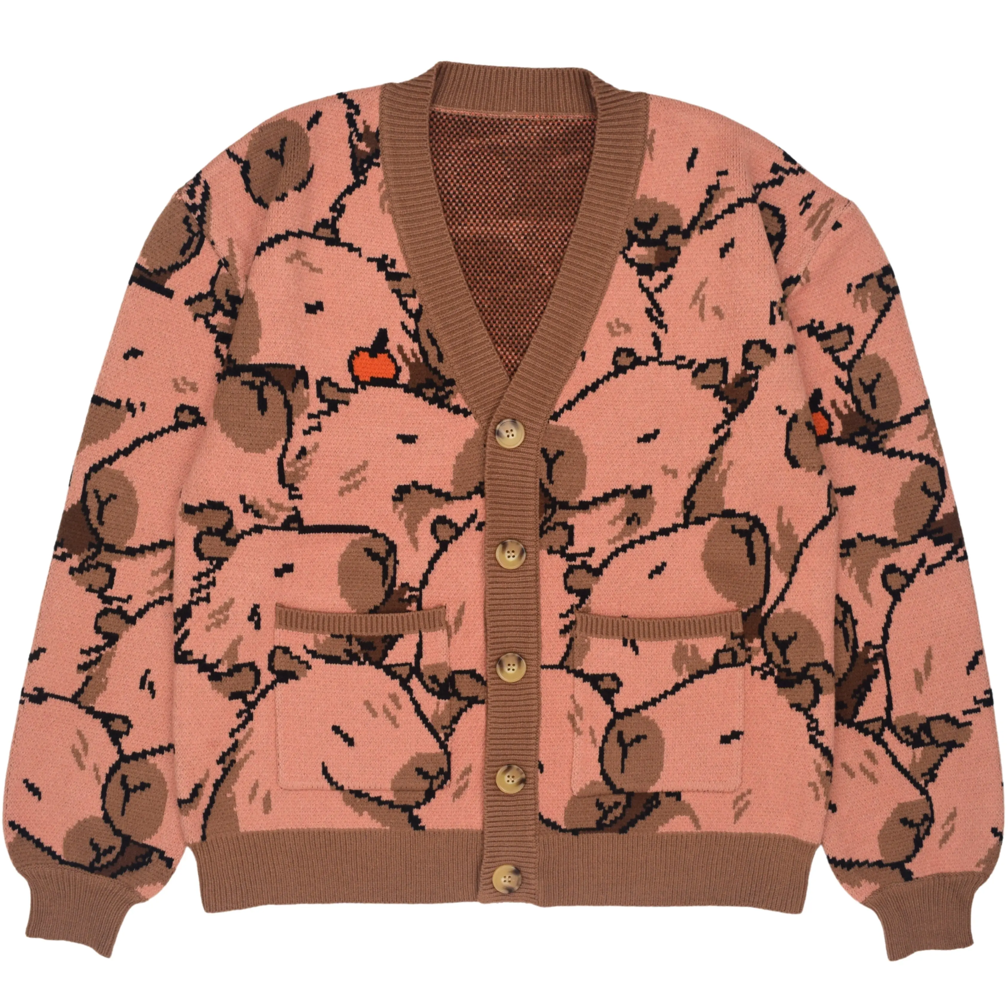 Steady Hands Capybara With Me Knit Cardigan Brown Capies Capy Bara Animals