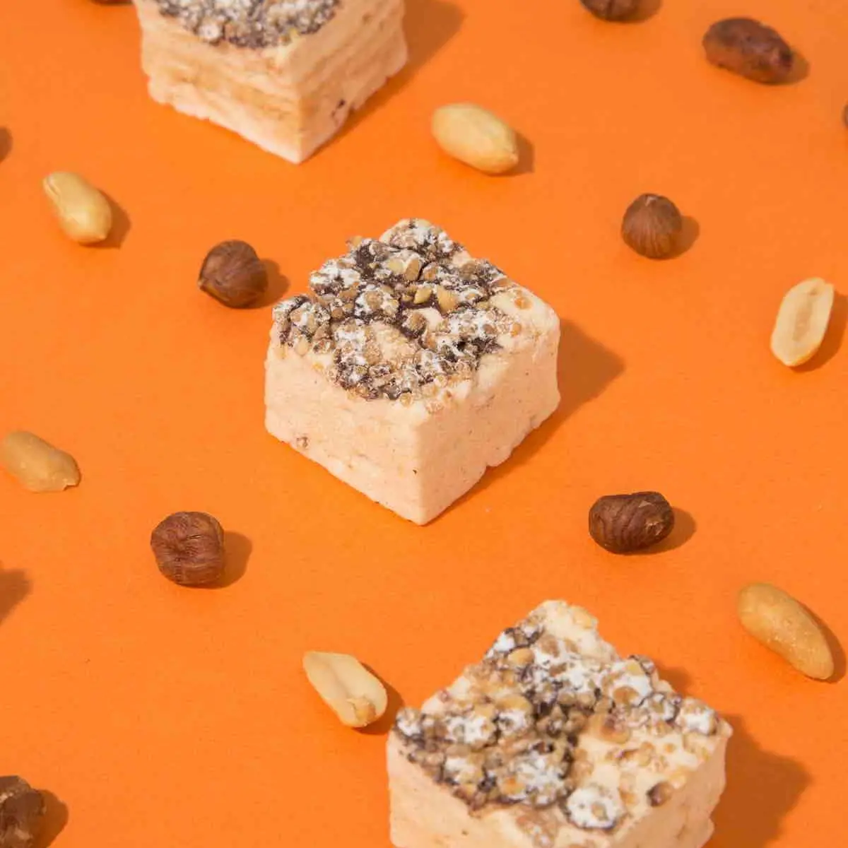 Malvi Mallow Fluffy Nutter Marshmallow 4-Pack - Peanut Marshmallows with Chocolate Hazelnut Crunch in Festive Gift Box - All-Natural Snack & Candy Bonbon Sweet