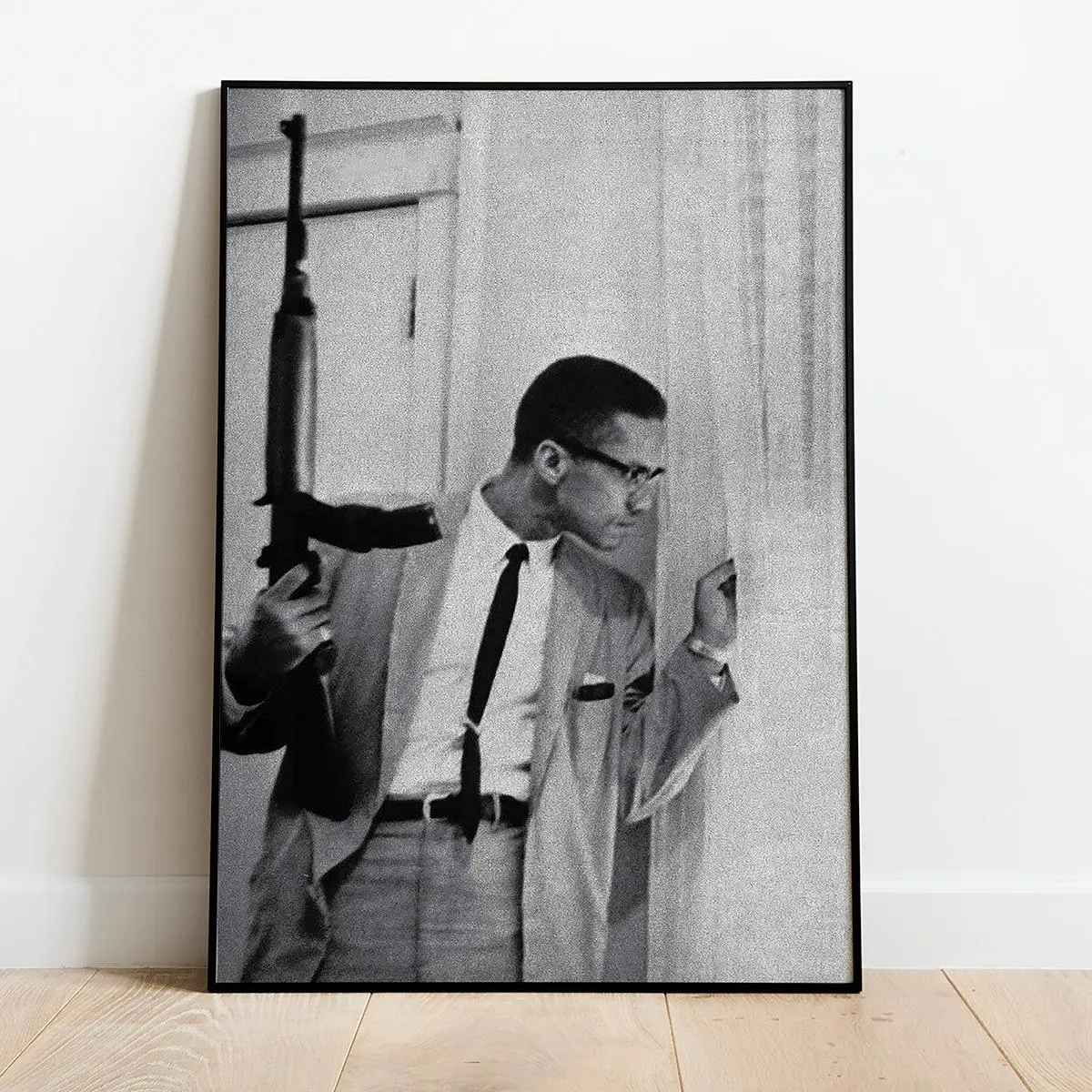 Black And White Malcolm X Poster, Motivational Wall Art, Inspirational Civil Rights Decor