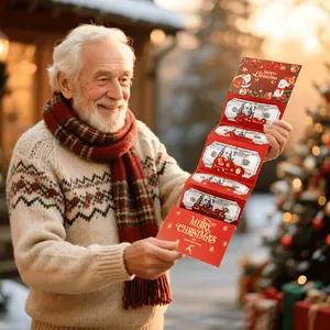 Christmas DIY Envelopes Set, Santa Claus Design, Gold Foil Embossed, 6 Card Slots Per Pack, Perfect for Holiday Gifts & Decorations